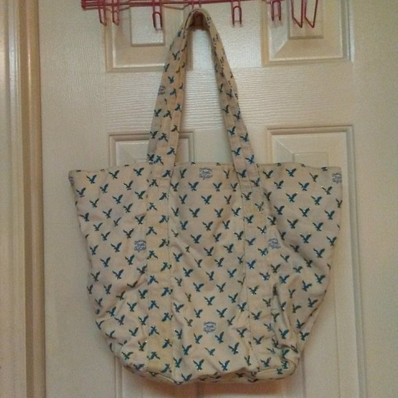 American Eagle Outfitters Handbags - American Eagle Sparkly Blue With Gold Tote